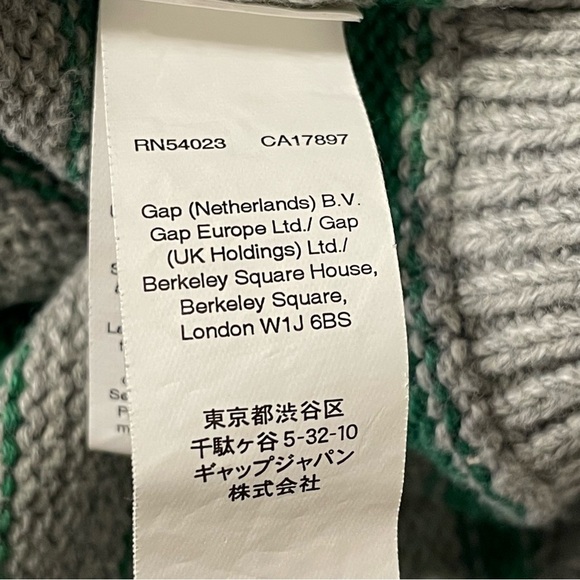 GAP FACTORY Shawl Striped Cardigan Sweater in Green Stripe - Picture 4 of 6